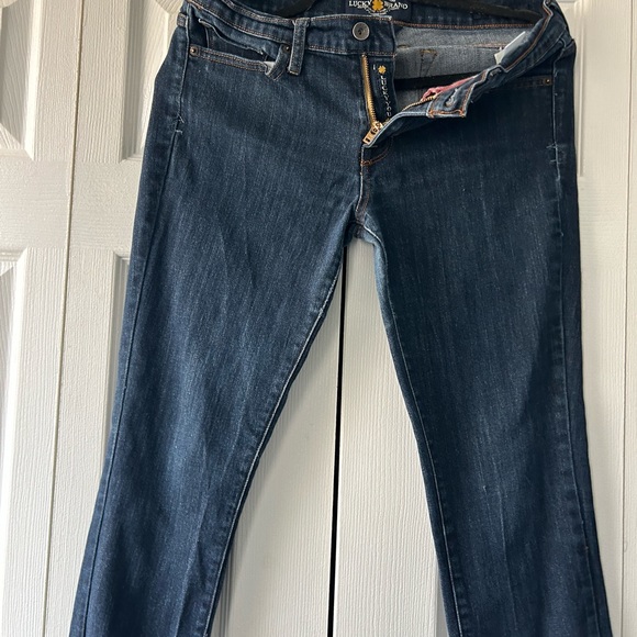 Size 10 Lucky Brand jeans. Dark blue skinny jeans. - Picture 3 of 3